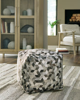 Tampa Furniture Outlet Lutz - Ashley Furniture - Albermarle Pouf - Pouf / Gray/Brown - A1000983